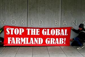 Picture: Civil society activists protest outside the World Bank