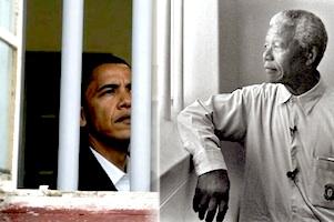 Picture: President Barack Obama and Nelson Mandela in Mandela