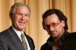 Picture: George Bush and Bono courtesy PD-USGOV-POTUS/Wikimedia Commons.