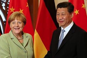 Picture: President Xi Jinping meets German Chancellor Angela Merkel at the Diaoyutai State Guesthouse in Beijing courtesy China Daily.