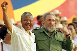 Picture: July 27, 1991: Fidel Castro and Nelson Mandela during the celebration of the "Day of the Revolution" in Cuba courtesy Belfast Telegraph