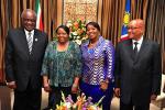 Picture: Namibian Presdient Hifikepunye Pohamba; his wife Penehupifo Pohamba; First Lady Bongi Zuma and President Jacob Zuma courtesy GCIS