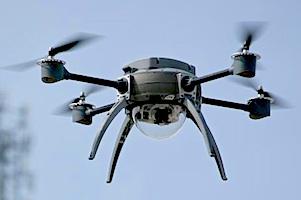 Picture: Aeryon Scout, an unmanned aerial vehicle (UAV) in flight courtesy Dkroetsch/Wikipedia