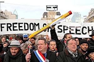 Picture: Charlie Hebdo solidarity march in Brussels courtesy The Interpretor