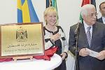 Picture: Palestinian President Mahmoud Abbas with Swedish Foreign Minister Margot Wallstrom at the opening of the first Palestinian Embassy in Western Europe  in Stockholm on February 10, 2015, courtesy RT.