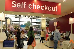 Picture: No cashiers here. Self-service checkout at a supermarket, courtesy Post Desk.